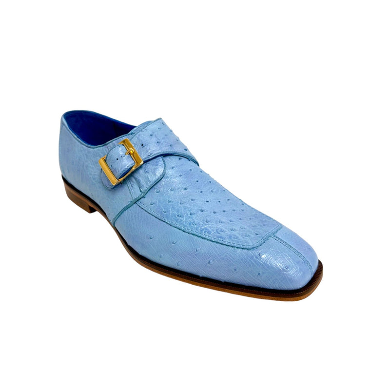 Belvedere Josh 114011 Men's Shoes Summer Blue Genuine Ostrich Split-Toe Monk-strap Loafers (BV3139)-AmbrogioShoes