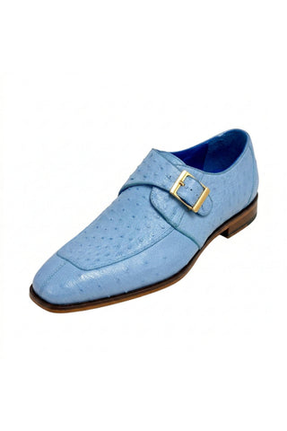 Belvedere Josh 114011 Ostrich Skin Split-Toe Monk Strap (BV3140)-AmbrogioShoes