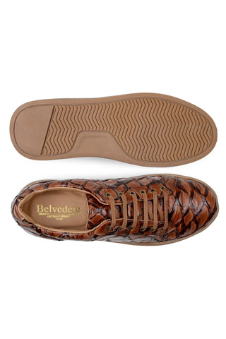 Belvedere Kingstone BR02 Exotic Pirarucu Lace-Up Casual Sneaker (BV3186)-AmbrogioShoes