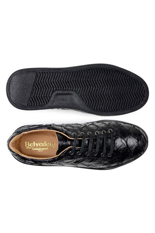 Belvedere Kingstone BR02 Exotic Pirarucu Lace-Up Casual Sneaker (BV3186)-AmbrogioShoes