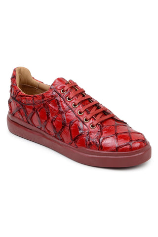 Belvedere Kingstone BR02 Exotic Pirarucu Lace-Up Casual Sneaker (BV3186)-AmbrogioShoes