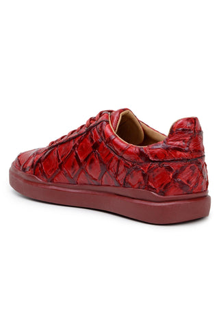 Belvedere Kingstone BR02 Exotic Pirarucu Lace-Up Casual Sneaker (BV3186)-AmbrogioShoes