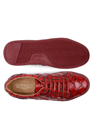 Belvedere Kingstone BR02 Exotic Pirarucu Lace-Up Casual Sneaker (BV3186)-AmbrogioShoes