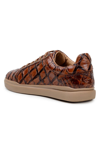 Belvedere Kingstone BR02 Exotic Pirarucu Lace-Up Casual Sneaker (BV3186)-AmbrogioShoes