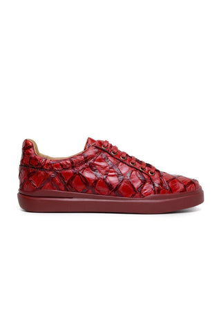 Belvedere Kingstone BR02 Exotic Pirarucu Lace-Up Casual Sneaker (BV3186)-AmbrogioShoes