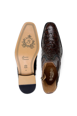 Belvedere Lima BR04 Exotic Pirarucu / Leather Zipper Boot (BV3195)-AmbrogioShoes