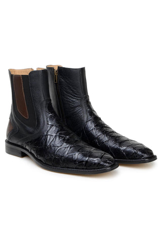 Belvedere Lima BR04 Exotic Pirarucu / Leather Zipper Boot (BV3195)-AmbrogioShoes