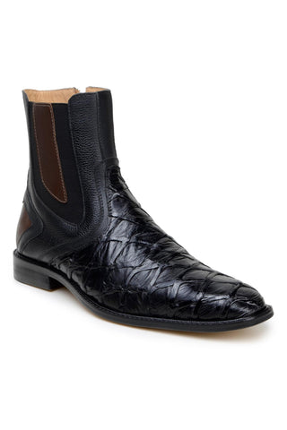 Belvedere Lima BR04 Exotic Pirarucu / Leather Zipper Boot (BV3195)-AmbrogioShoes