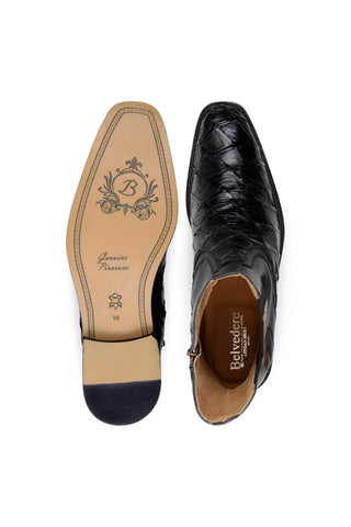 Belvedere Lima BR04 Exotic Pirarucu / Leather Zipper Boot (BV3195)-AmbrogioShoes