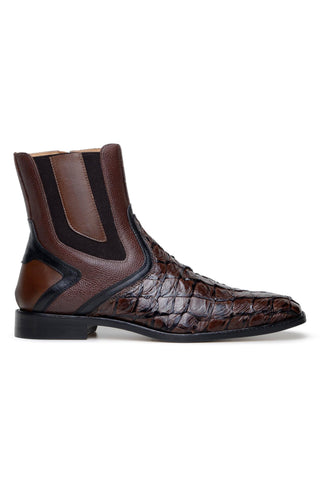 Belvedere Lima BR04 Exotic Pirarucu / Leather Zipper Boot (BV3195)-AmbrogioShoes