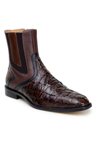 Belvedere Lima BR04 Exotic Pirarucu / Leather Zipper Boot (BV3195)-AmbrogioShoes