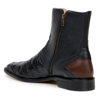 Belvedere Lima BR04 Men's Shoes Exotic Pirarucu / Leather Zipper Boot (BV3195)-AmbrogioShoes