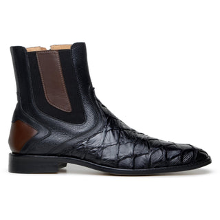 Belvedere Lima BR04 Men's Shoes Exotic Pirarucu / Leather Zipper Boot (BV3195)-AmbrogioShoes