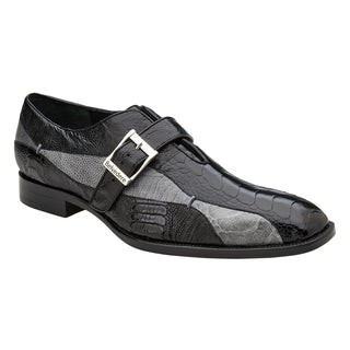 Belvedere Marte R810 Men's Shoes Exotic Ostrich Single Monk-Strap (BV3181)-AmbrogioShoes