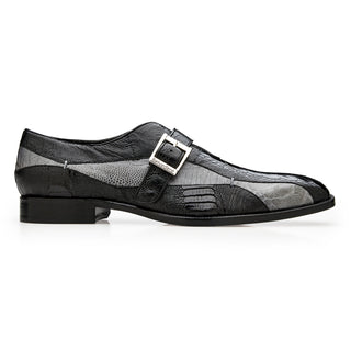 Belvedere Marte R810 Men's Shoes Exotic Ostrich Single Monk-Strap (BV3181)-AmbrogioShoes