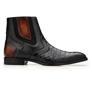 Belvedere Monte R102 Men's Shoes Exotic Caiman Crocodile / Pebble Grain Leather Ankle Boot (BV3192)-AmbrogioShoes