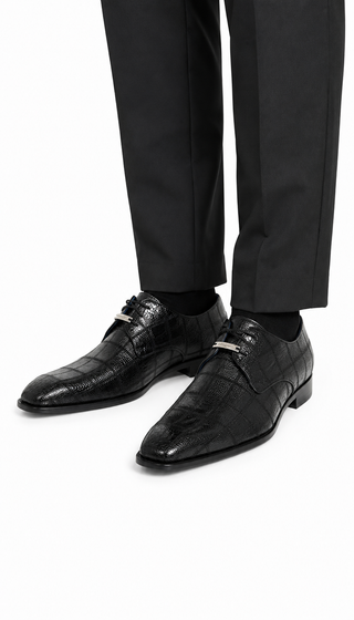 Belvedere R160 Amico Ostrich Patchwork Derby-AmbrogioShoes