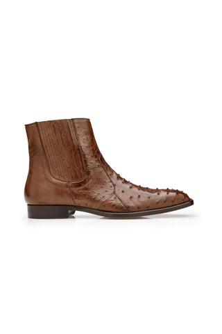 Belvedere R55 Roger Exotic Ostrich Skin Ankle Zipper Boots (BV3107)-AmbrogioShoes