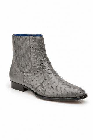 Belvedere R55 Roger Ostrich Skin Ankle Zipper Boots (BV3107)-AmbrogioShoes