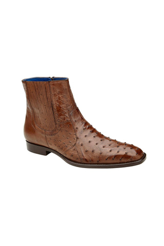 Belvedere R55 Roger Ostrich Skin Ankle Zipper Boots (BV3107)-AmbrogioShoes