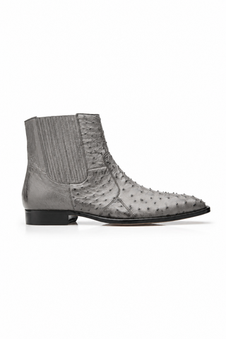 Belvedere R55 Roger Ostrich Skin Ankle Zipper Boots (BV3107)-AmbrogioShoes