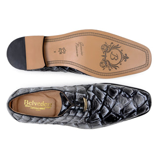 Belvedere Renzo BR01 Men's Shoes Exotic Pirarucu Lace-Up Derby (BV3185)-AmbrogioShoes