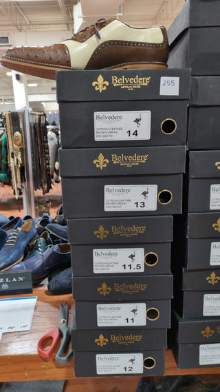 Belvedere Sesto Ostrich & Leather Oxford (255-256)-AmbrogioShoes