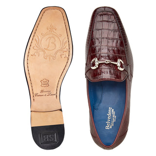 Belvedere Udine 1030 Men's Shoes Exotic Caiman Crocodile / Lizard Horse-bit Loafer (BV3182)-AmbrogioShoes