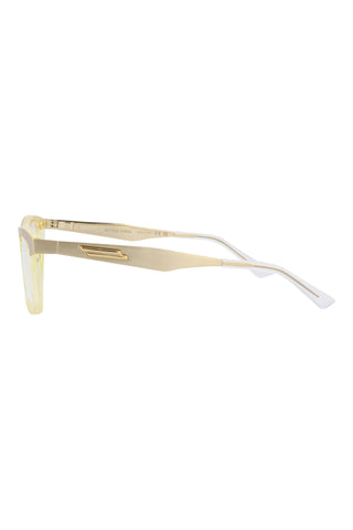Bottega Veneta BV1133O Brushed Light Gold/Transparent Beige Eyeglasses-AmbrogioShoes
