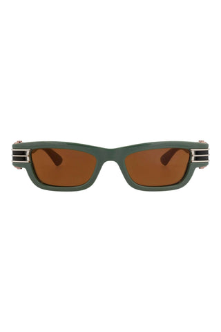 Bottega Veneta BV1308S METALLIC GREEN Sunglasses-AmbrogioShoes