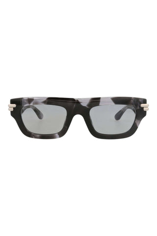 Bottega Veneta BV1321S MACRO SQUARED SPOTTED BLACK HAVANA Sunglasses-AmbrogioShoes