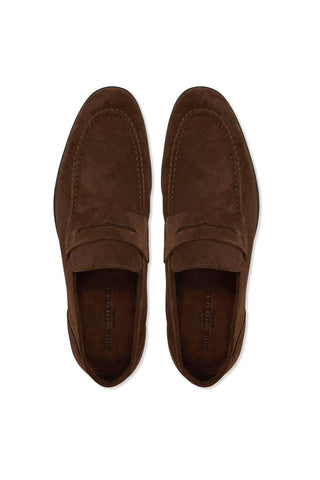 Bruno Magli Lastra Suede Unlined Slip-On Penny Loafer (BM1028)-AmbrogioShoes