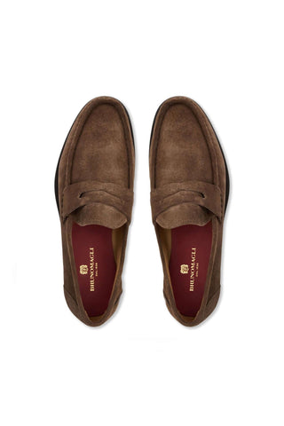 Bruno Magli Lombardo Suede Penny Loafer-AmbrogioShoes