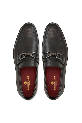 Bruno Magli Prato Calf-Skin Leather Horse-Bit Sneaker (BM1002)-AmbrogioShoes