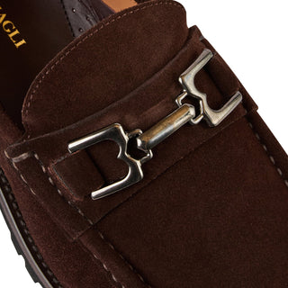 Bruno Magli Rocky Men's Shoes Suede Leather Horse-Bit Loafers (BM1008)-AmbrogioShoes