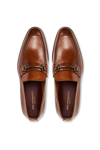 Bruno Magli Sante Calf-Skin Leather Horse-Bit Loafer (BM1015)-AmbrogioShoes
