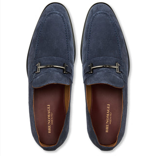 Bruno Magli Sante Men's Shoes Suede Leather Horse-Bit Loafer (BM1020)-AmbrogioShoes