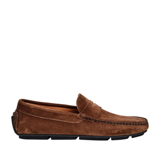 Bruno Magli Taranto Men's Shoes Suede Leather Moccasin Penny Driver (BM1067)-AmbrogioShoes
