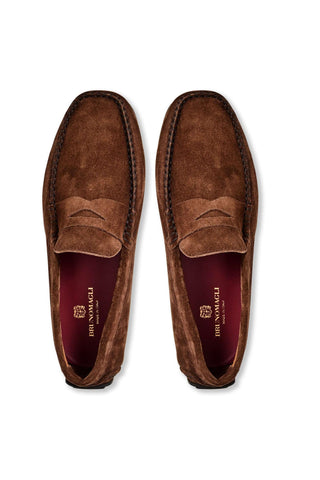 Bruno Magli Taranto Suede Moccasin Penny Driver-AmbrogioShoes