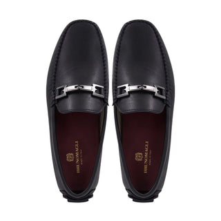 Bruno Magli Taso Men's Shoes Calf-Skin Leather Horse-Bit Moccasin Driver (BM1065)-AmbrogioShoes