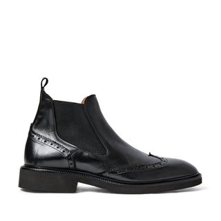 Bruno Magli Vespa Men's Shoes Supple Calf-Skin Leather Slip-On Wing-Tip Chelsea Boot (BM1053)-AmbrogioShoes