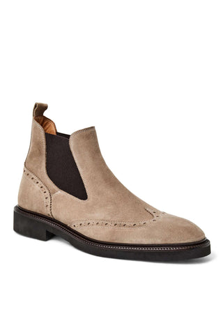 Bruno Magli Vespa Suede Slip-On Wing-Tip Chelsea Boot (BM1054)-AmbrogioShoes
