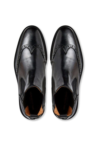 Bruno Magli Vespa Supple Calf-Skin Leather Slip-On Wing-Tip Chelsea Boot (BM1053)-AmbrogioShoes