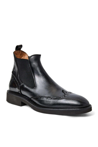 Bruno Magli Vespa Supple Leather Slip-On Wing-Tip Chelsea Boot (BM1053)-AmbrogioShoes