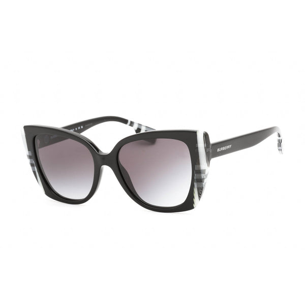 Burberry 0BE4393 Sunglasses Black/Check White Black / Grey Gradient-AmbrogioShoes