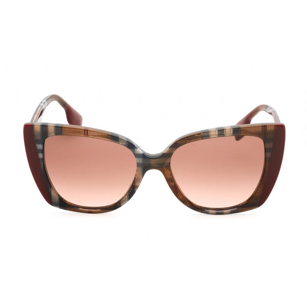 Burberry 0BE4393 Sunglasses Check Brown/Bordeaux / Brown Gradient-AmbrogioShoes