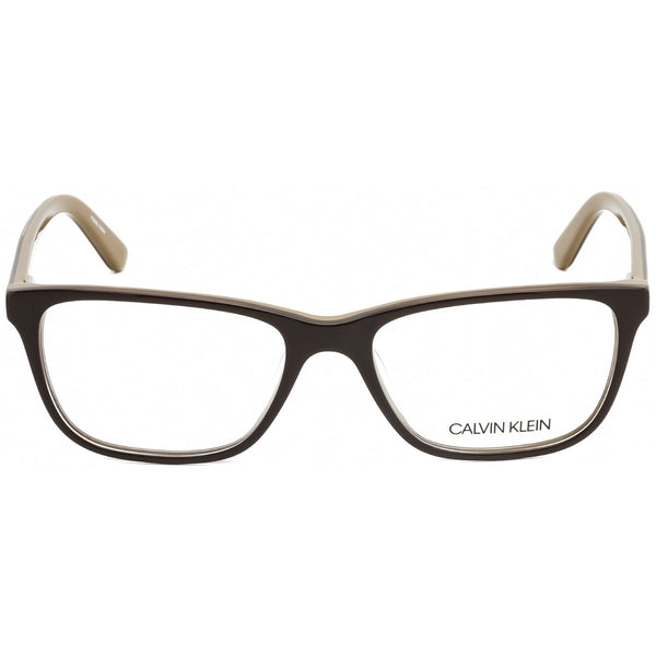 Calvin Klein CK19510 Eyeglasses Dark Brown/Biege / Clear Lens-AmbrogioShoes