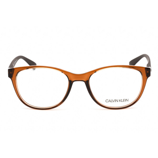 Calvin Klein CK19572 Eyeglasses CRYSTAL AMBER/Clear demo lens-AmbrogioShoes