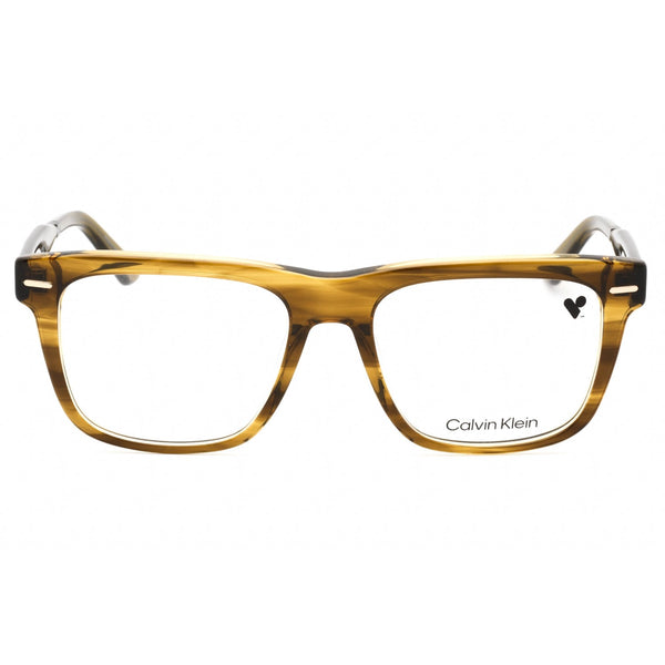 Calvin Klein CK22538 Eyeglasses STRIPED OLIVE/Clear demo lens-AmbrogioShoes