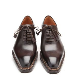 Caporicci 1400 Men's Luxury Italian Designer Shoes Brown Calf-Skin Leather Oxfords (CAP1009)